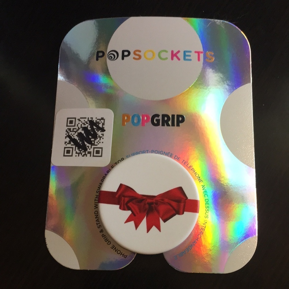 PopSocket Phone Grip Red Gift Bow on White